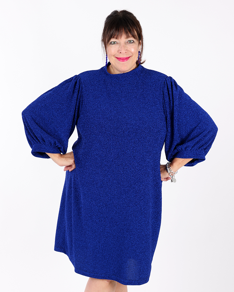 Shimmering royal blue dress - Matte