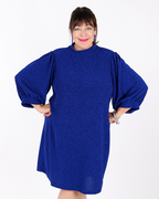 Shimmering royal blue dress - Matte