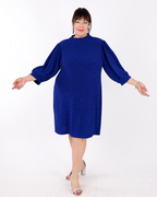 Shimmering royal blue dress - Matte