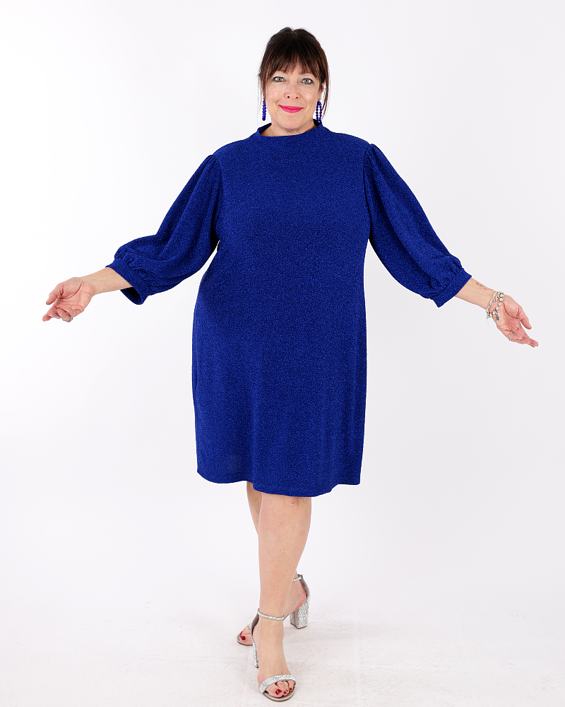 Shimmering royal blue dress - Matte