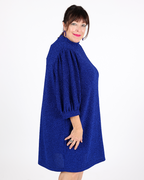 Shimmering royal blue dress - Matte