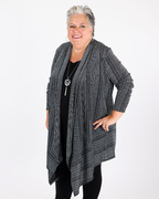 Metallic Open Front Cardigan - Joseph Ribkoff