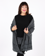 Metallic Open Front Cardigan - Joseph Ribkoff