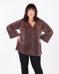 Shimmering V-neck bronze top - Matte