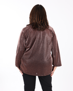 Shimmering bronze V-neck top - Matte