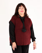 Débardeur en tricot Bordeaux à col V – MAT