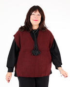 Débardeur en tricot Bordeaux à col V – MAT