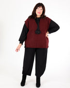Débardeur en tricot Bordeaux à col V – MAT