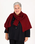 Étole en tricot Bordeaux à draper – MAT