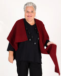Étole en tricot Bordeaux à draper – MAT