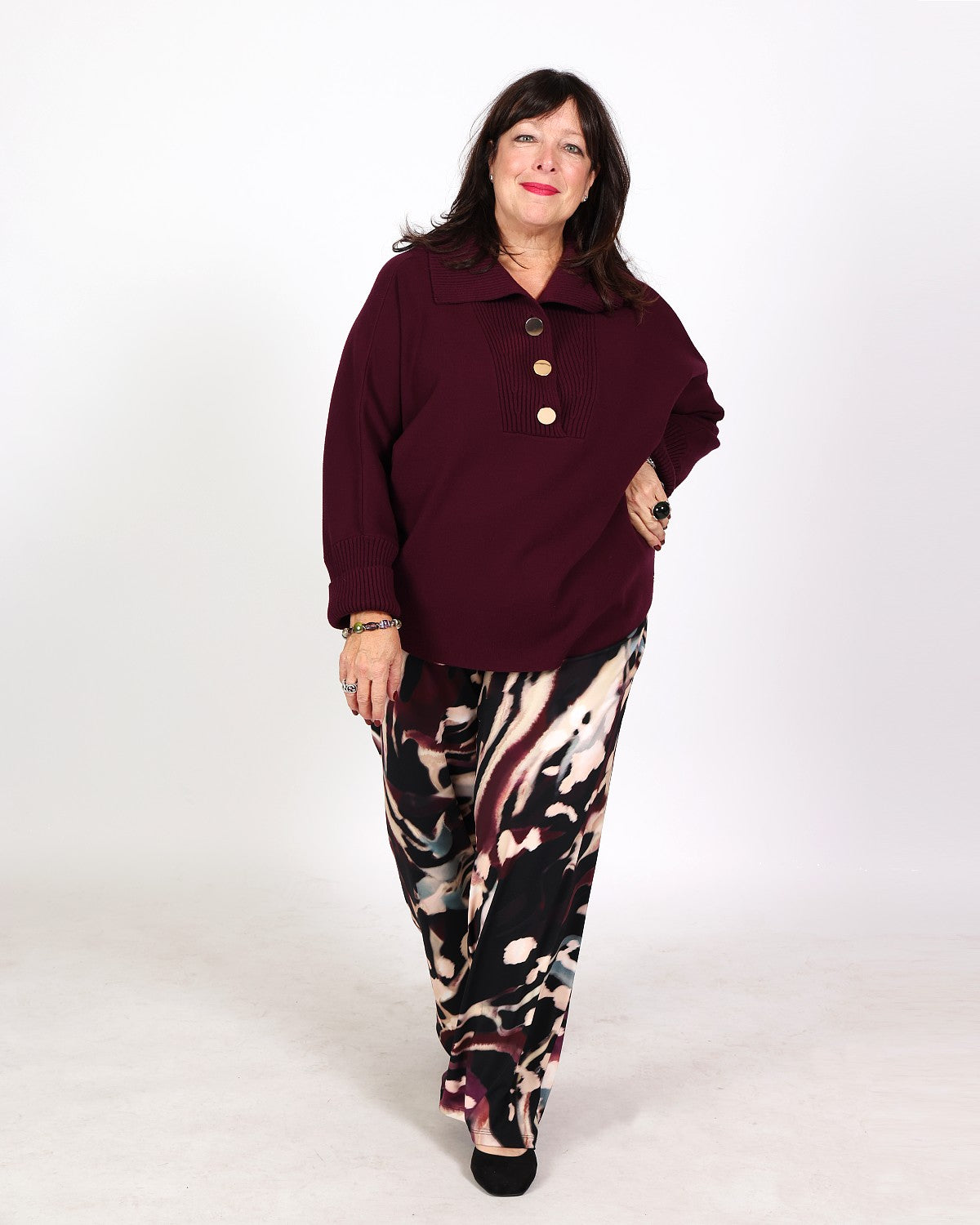 Pantalon large à imprimé abstrait - Joseph Ribkoff