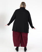 Pantalon large en corduroy extensible Bordeaux – G!OZE