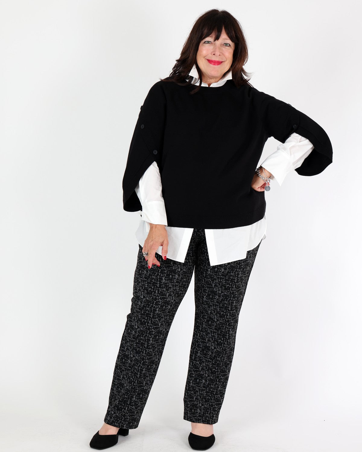 Pantalon droit à enfiler en jacquard abstrait - Joseph Ribkoff