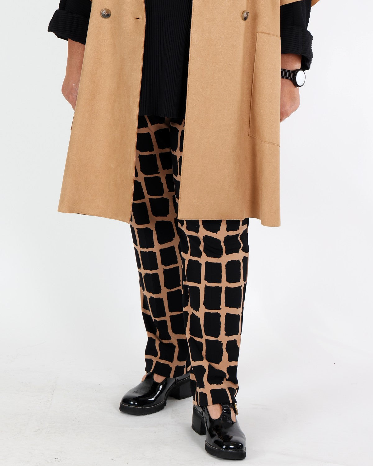 Pantalon à imprimé abstrait en tricot soyeux - Joseph Ribkoff