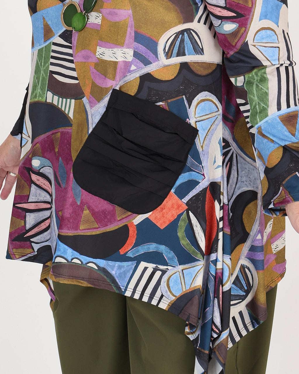Multicolor printed asymmetrical tunic – Kozan
