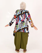 Multicolor printed asymmetrical tunic – Kozan
