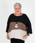 Tunique boxy en jacquard color block - Joseph Ribkoff
