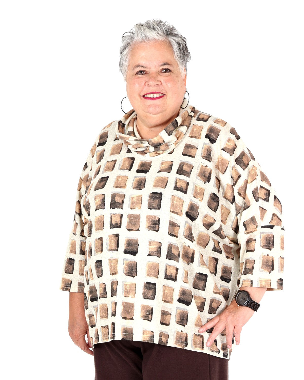 Tunique boxy en tricot Lurex à imprimé abstrait - Joseph Ribkoff