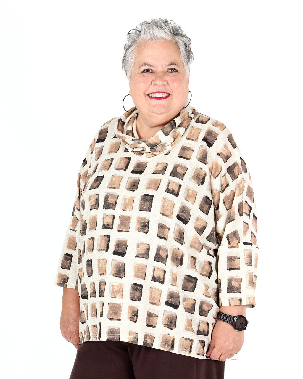 Tunique boxy en tricot Lurex à imprimé abstrait - Joseph Ribkoff