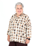 Tunique boxy en tricot Lurex à imprimé abstrait - Joseph Ribkoff