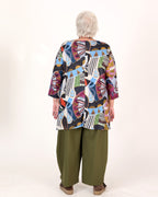 Multicolor asymmetrical flared tunic – Kozan