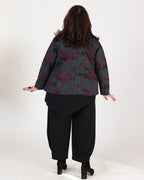 Veste réversible à imprimé floral Bordeaux et Gris – Parsley & Sage