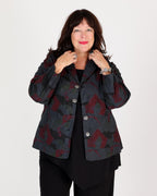 Veste réversible à imprimé floral Bordeaux et Gris – Parsley & Sage