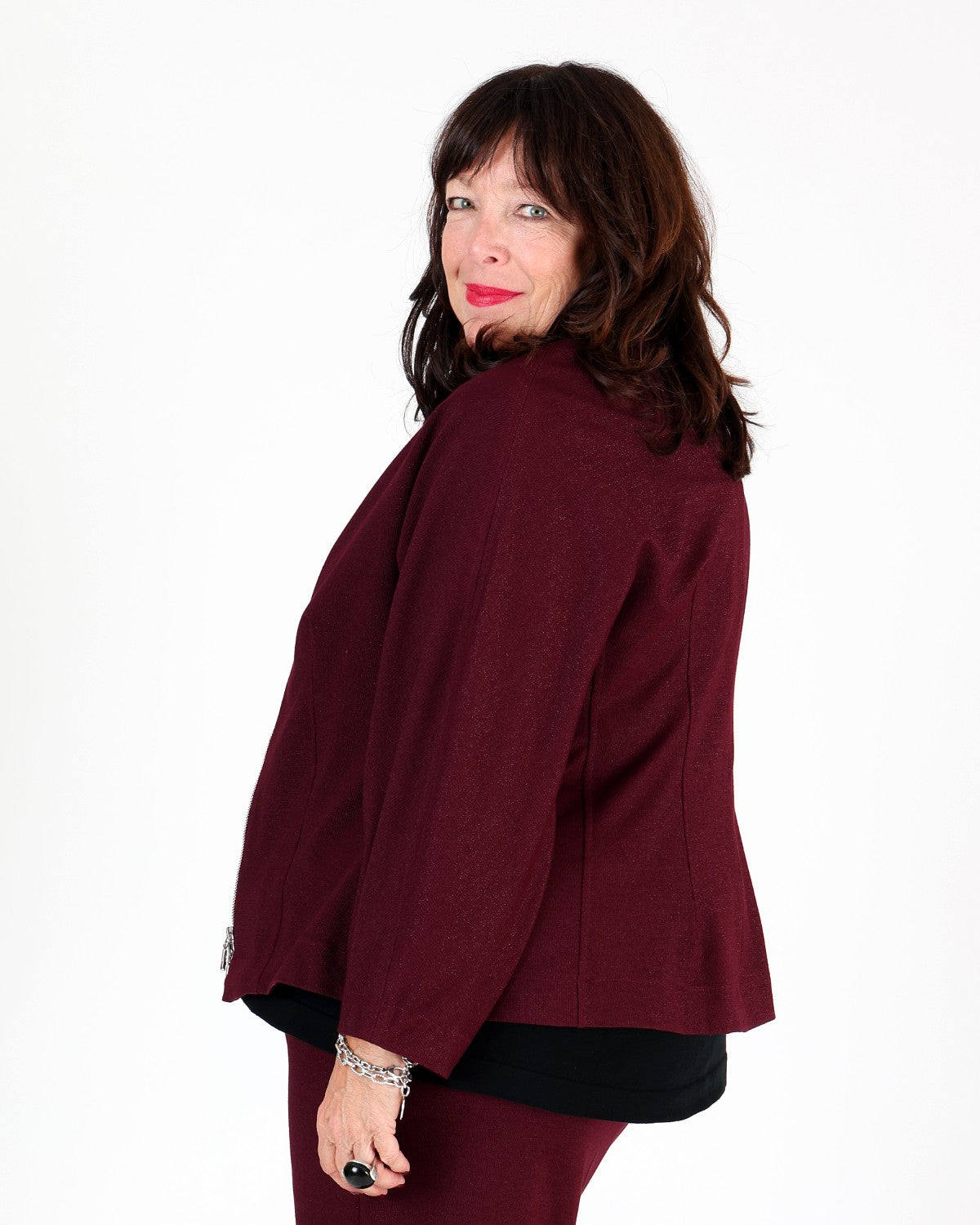 Veste Bordeaux à fermeture éclair Athéna – MAT