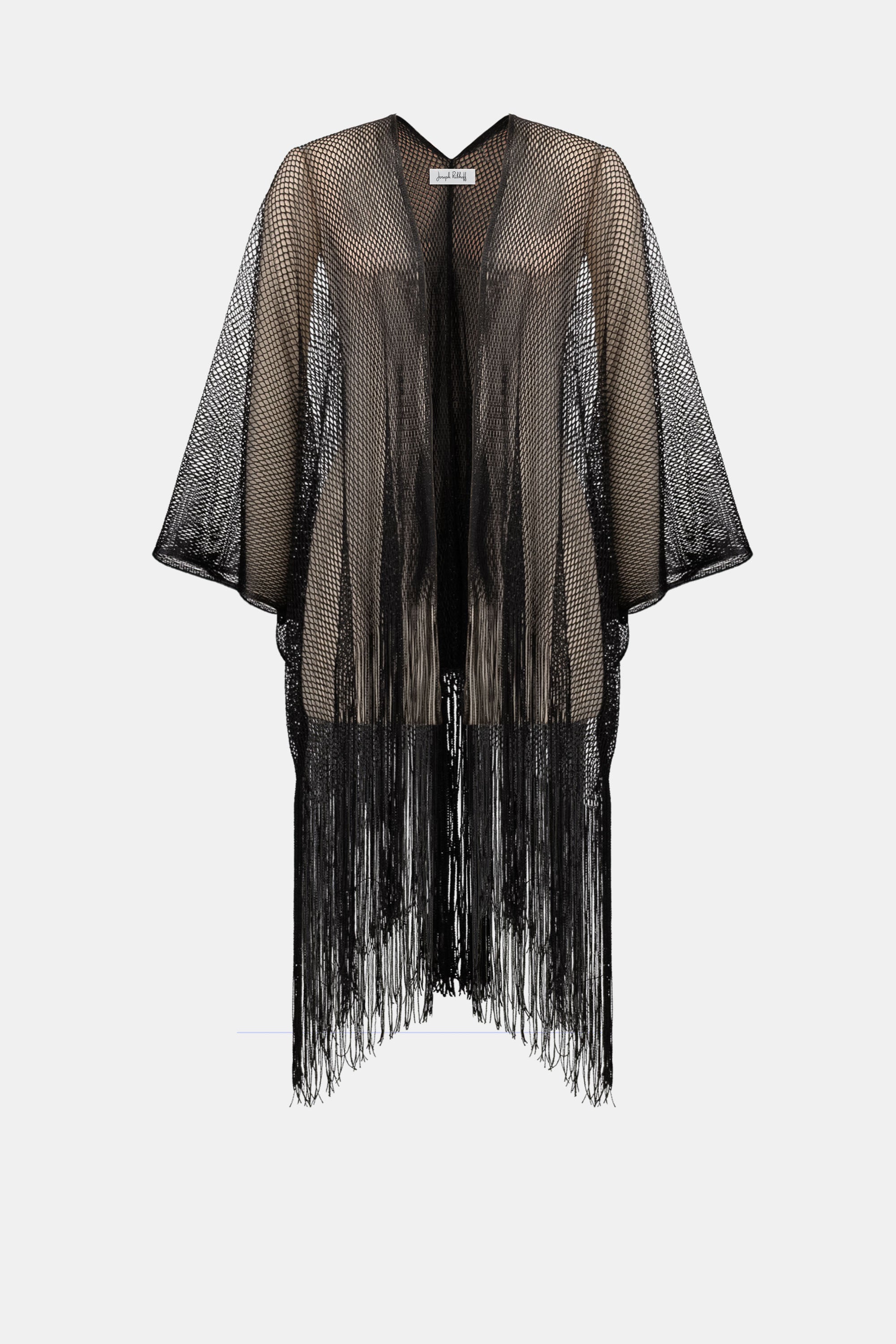 Veste drapée scintillante à franges  - Joseph Ribkoff