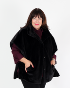 Veste boxy en fausse fourrure à col montant - Joseph Ribkoff