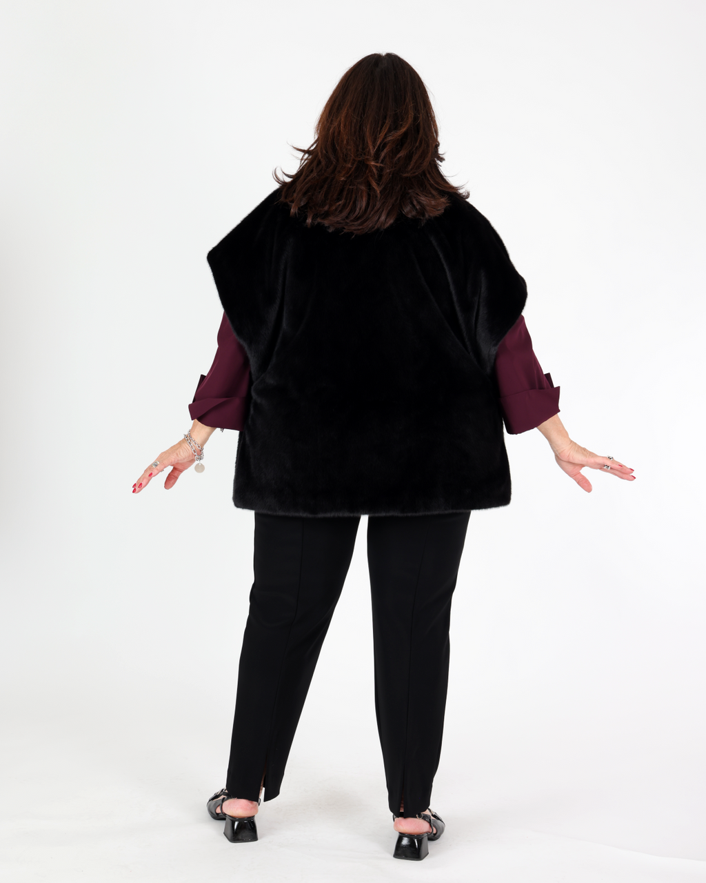 Veste boxy en fausse fourrure à col montant - Joseph Ribkoff