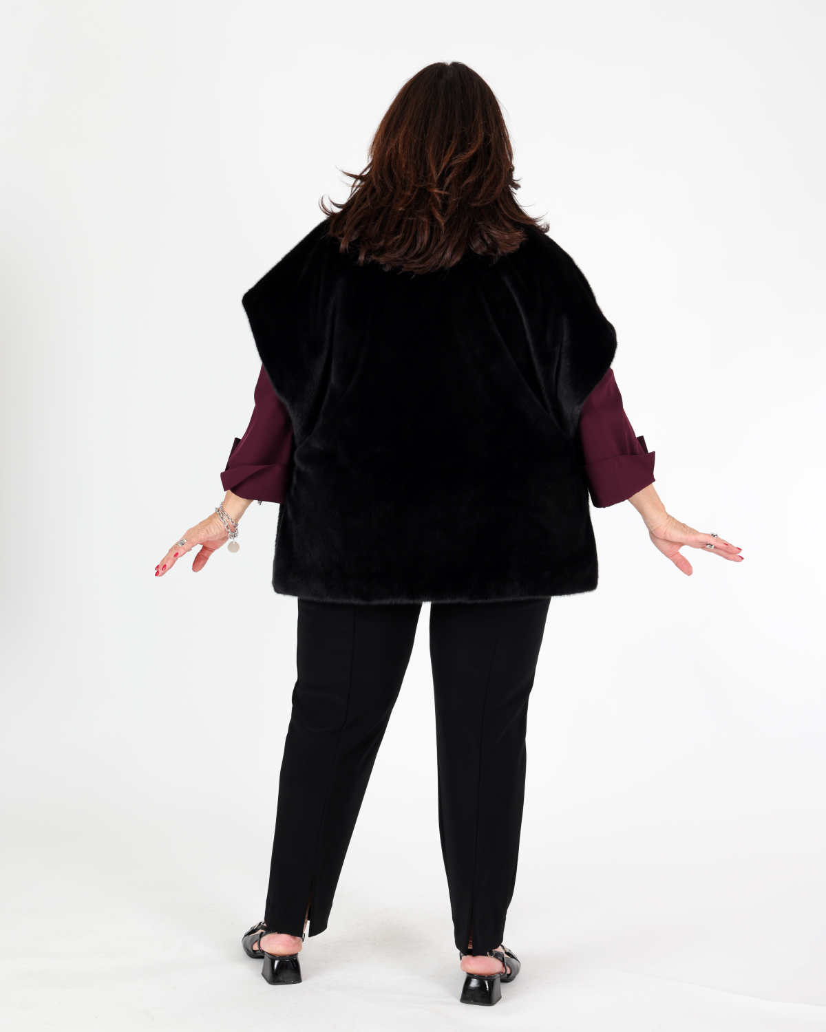 Veste boxy en fausse fourrure à col montant - Joseph Ribkoff