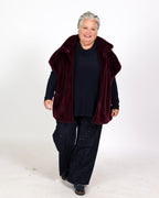 Veste boxy en fausse fourrure à col montant - Joseph Ribkoff
