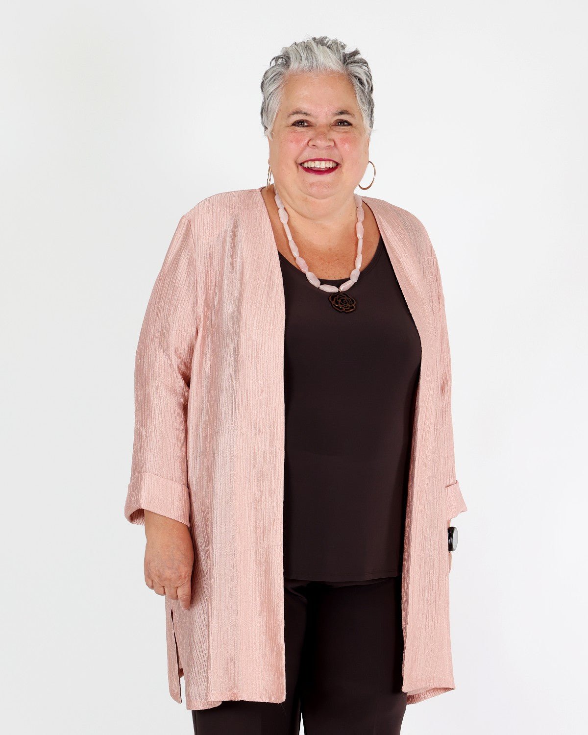 Veste coupe droite en jacquard froissé - Joseph Ribkoff