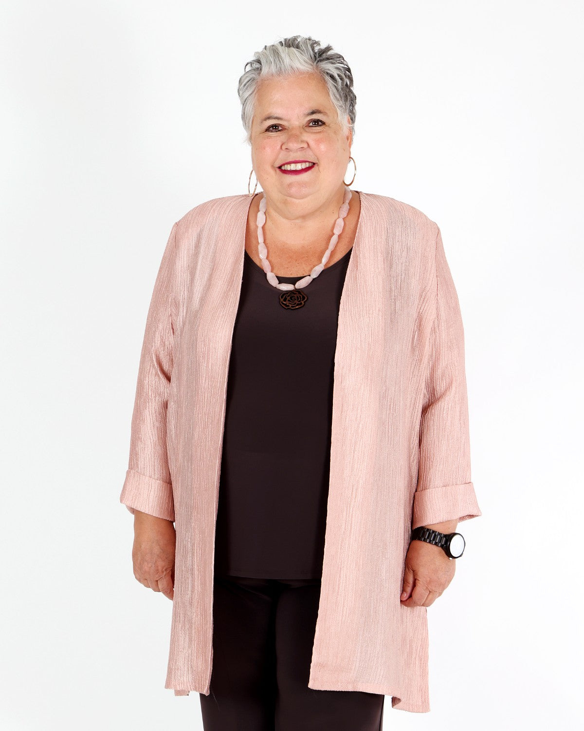 Veste coupe droite en jacquard froissé - Joseph Ribkoff