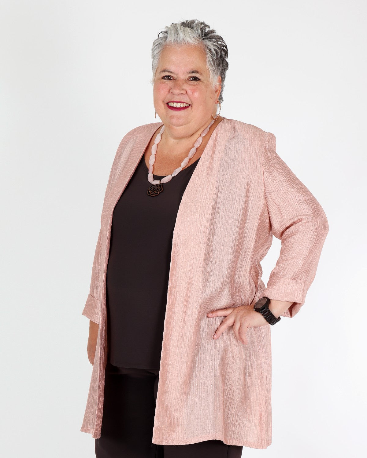 Veste coupe droite en jacquard froissé - Joseph Ribkoff