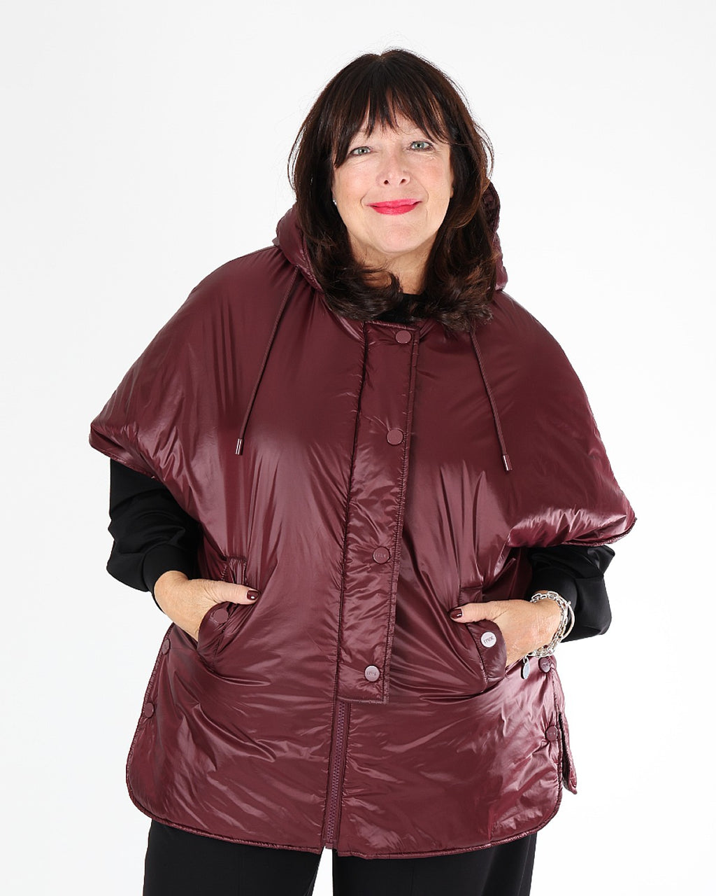 Burgundy quilted hooded jacket – MAT