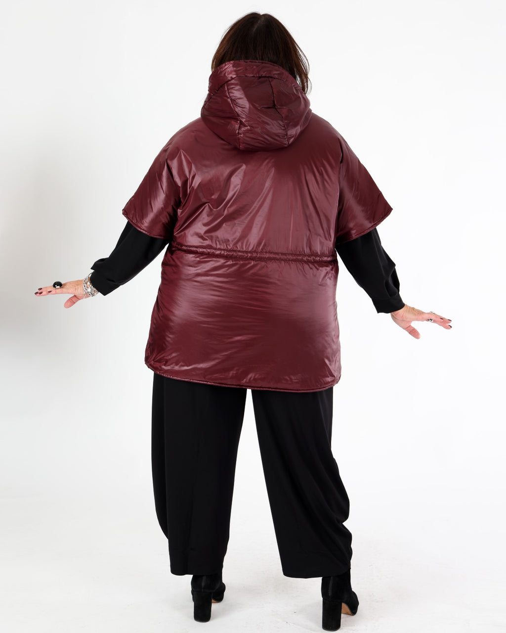 Burgundy quilted hooded jacket – MAT