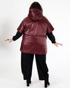 Burgundy quilted hooded jacket – MAT
