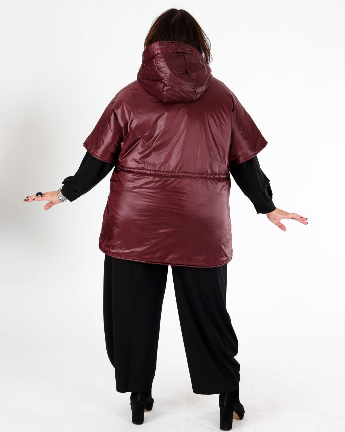 Burgundy quilted hooded jacket – MAT