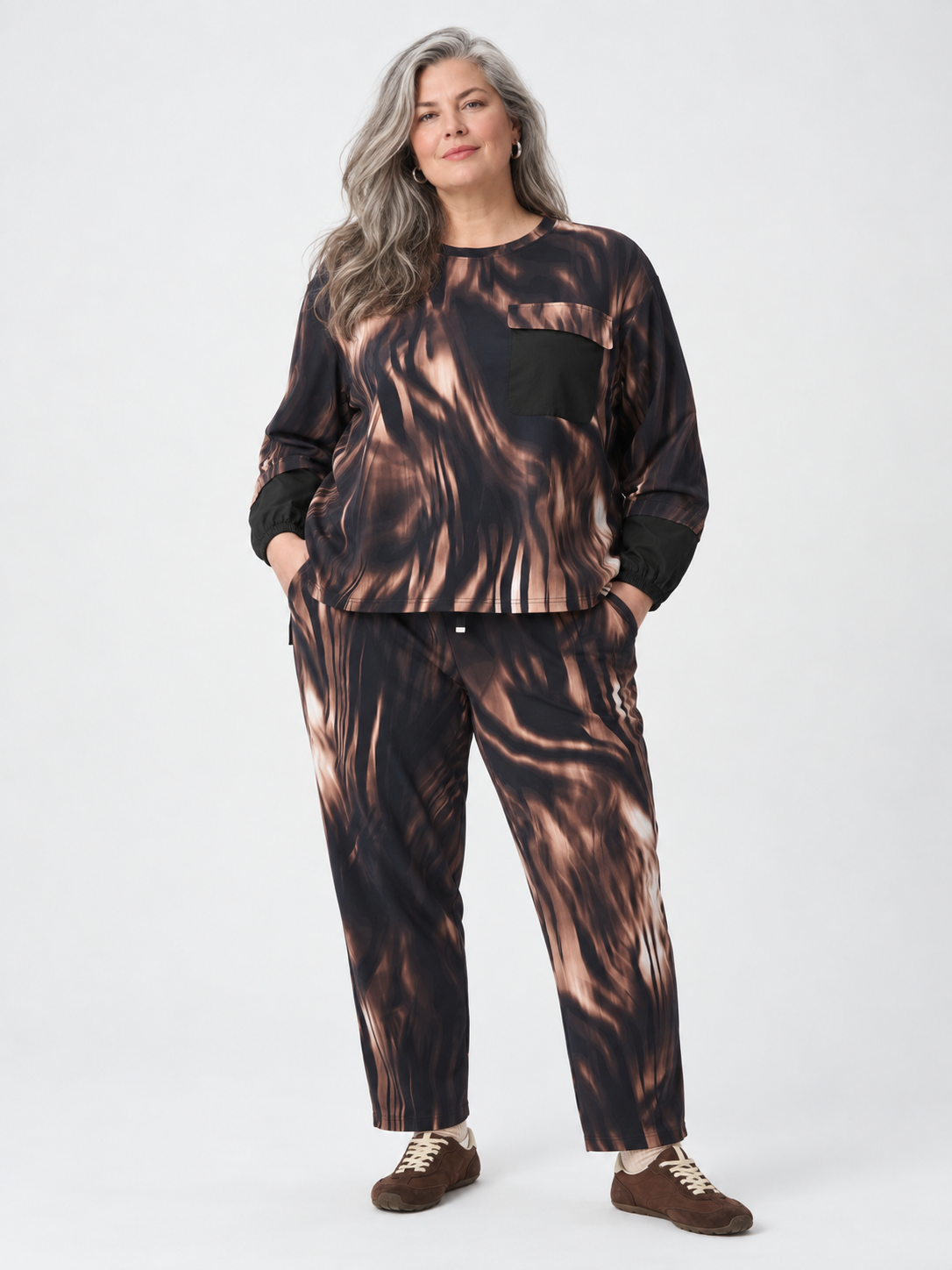 Animal print puff-sleeve top - Joseph Ribkoff