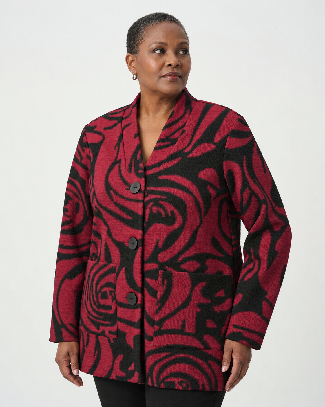 Manteau long à motif floral - Joseph Ribkoff
