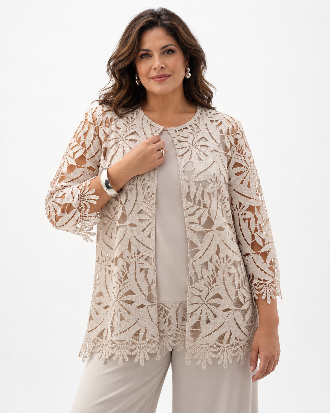 Veste droite en dentelle guipure  - Joseph Ribkoff