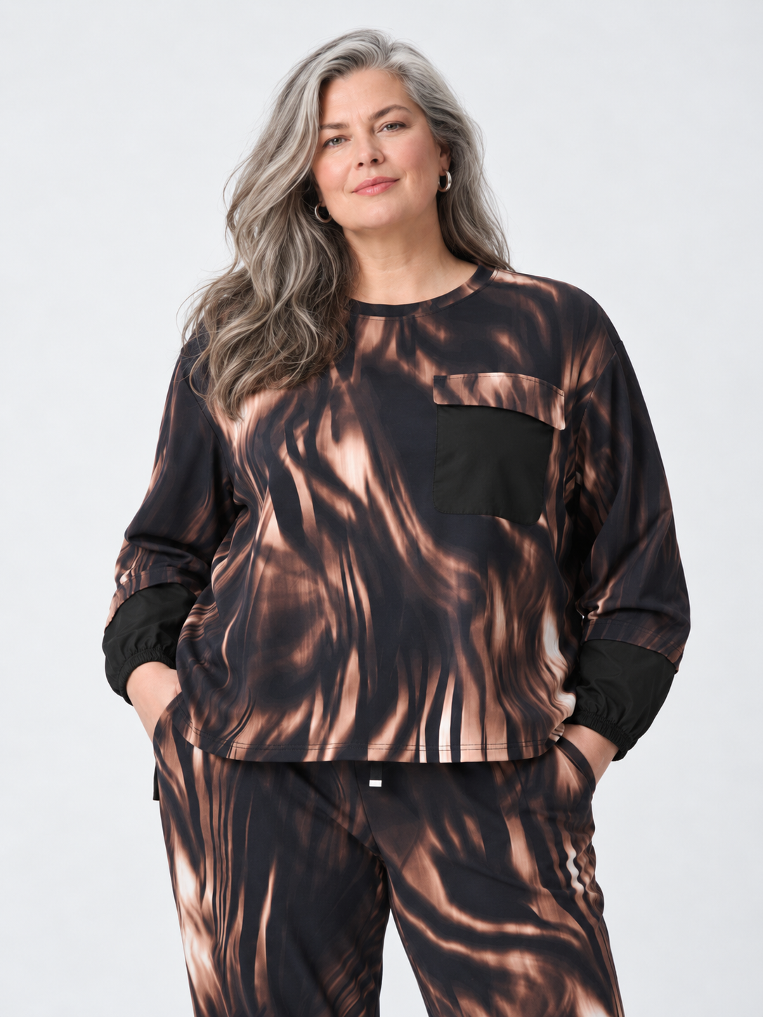 Animal print puff-sleeve top - Joseph Ribkoff