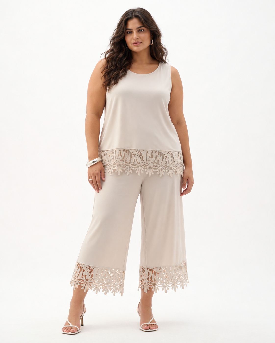 Pantalon-culotte à ourlet dentelle - Joseph Ribkoff